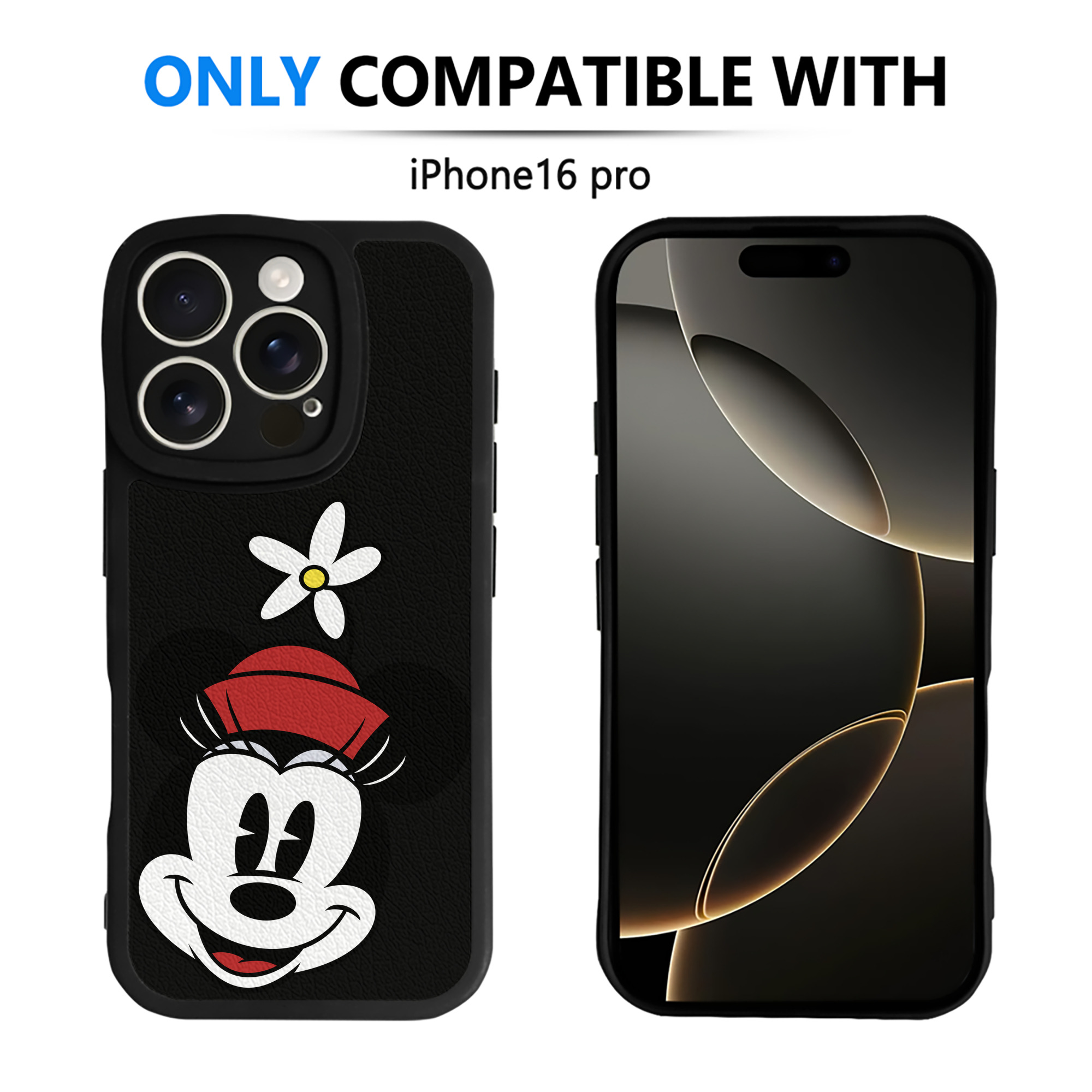 （画像用） ミッキーマウス Mickey Mouse 【iPhone 16シリーズ対応】シリコンスマホケース（レザー調） 材質：シリコン